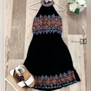 NWT Andree by Unit size M halter embroidered dress. Don’t miss up on this one!